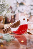 White and Red Bird Chunky Wooden Sitter - Whiskey Skies - ADAMS & CO