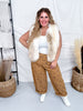 White And Taupe Faux Fur Vest - Whiskey Skies - DAVI & DANI