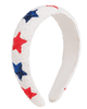 White Beaded Headband With Beaded Red White & Blue Stars - Whiskey Skies - MUD PIE