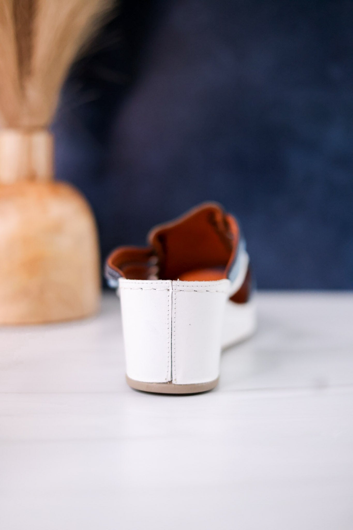 White & Blue Nokiah Wedge Sandals - Whiskey Skies - SPRING FOOTWEAR