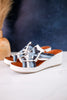 White & Blue Nokiah Wedge Sandals - Whiskey Skies - SPRING FOOTWEAR
