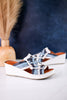 White & Blue Nokiah Wedge Sandals - Whiskey Skies - SPRING FOOTWEAR