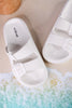White Cushioned Waterproof Slides - Whiskey Skies - SPRING FOOTWEAR