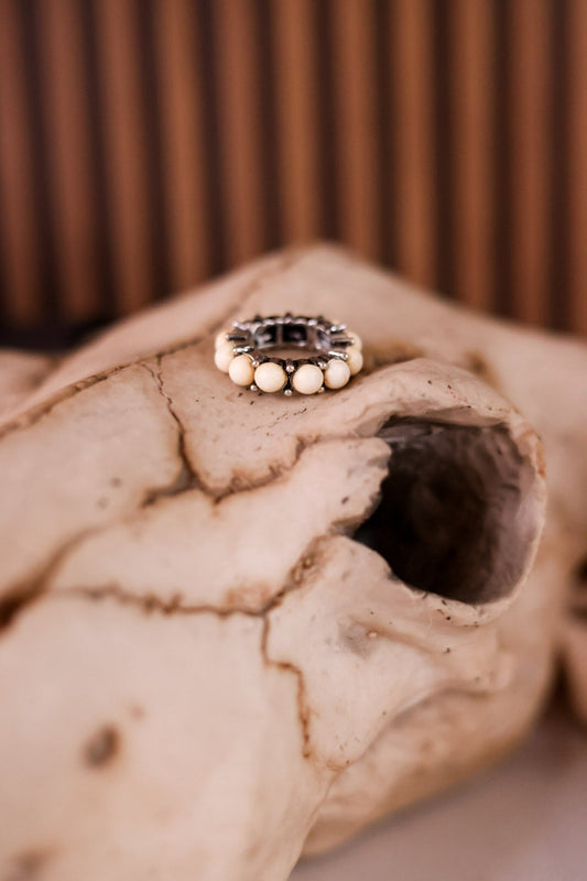 White Eternity Western Simple Stretch Ring - Whiskey Skies - BOHO RANCH SHOP