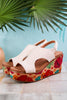 White Freddie Wedges with Floral Cork Heel - Whiskey Skies - CORKYS FOOTWEAR