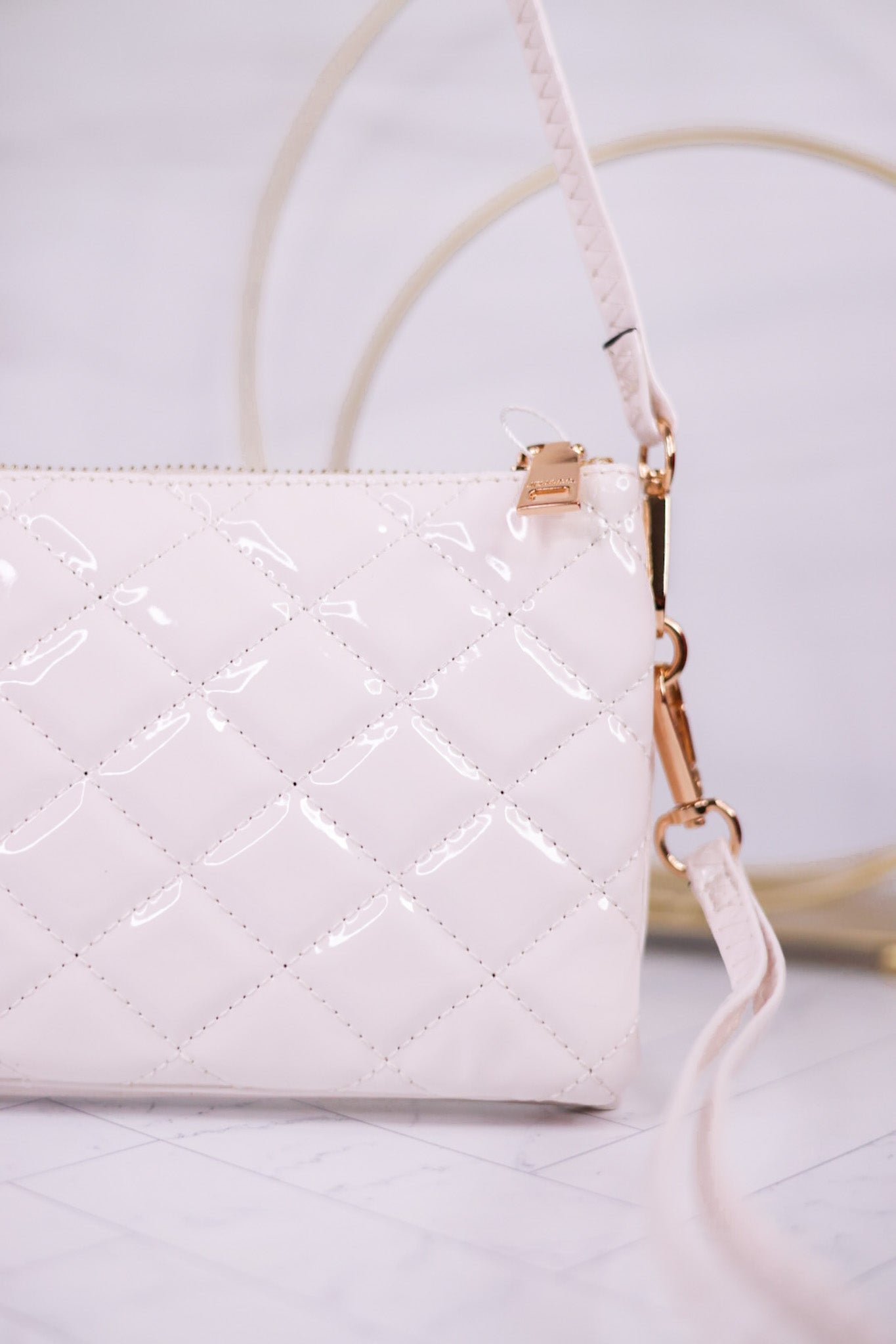 White High Gloss Riley Crossbody Bag - Whiskey Skies - JEN & CO