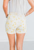 White Judy Blue Flower Print Denim Shorts - Whiskey Skies - JUDY BLUE