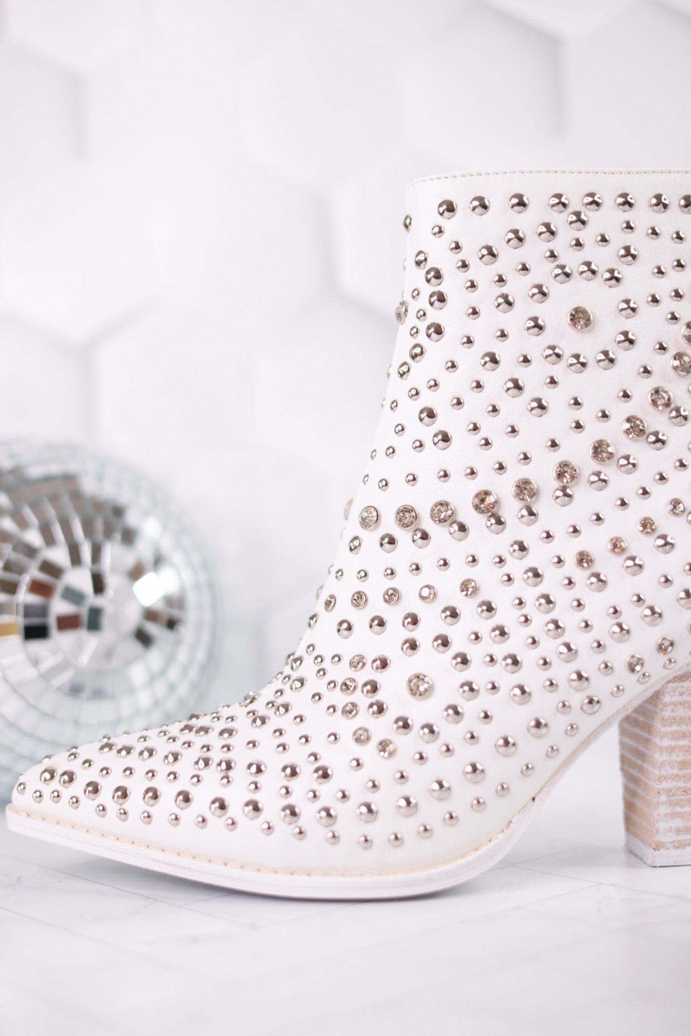 White Line Dance Rhinestone Booties - Whiskey Skies - CORKYS FOOTWEAR