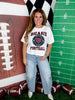 White Short Sleeve Licensed Chicago Bears Midi Tee - Whiskey Skies - GAMEDAY COUTURE