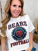 White Short Sleeve Licensed Chicago Bears Midi Tee - Whiskey Skies - GAMEDAY COUTURE