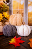 White, Tan, & Gray Furry Pumpkin Sitters (Set Of Three) - Whiskey Skies - WT COLLECTION