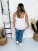 White Tank Top with Pink and Purple Floral Pattern - Whiskey Skies - P.S. KATE