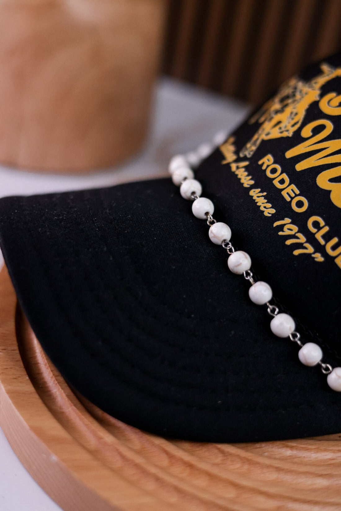 White Turquoise Trucker Hat Chain - Whiskey Skies - VIBES HAT COMPANY