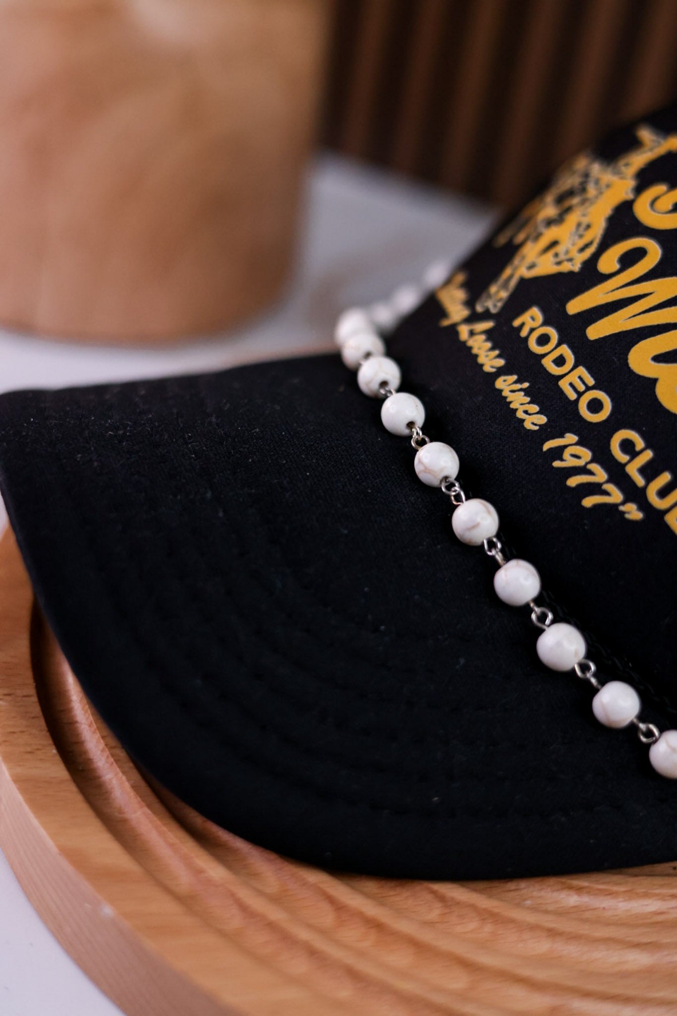 White Turquoise Trucker Hat Chain - Whiskey Skies - VIBES HAT COMPANY