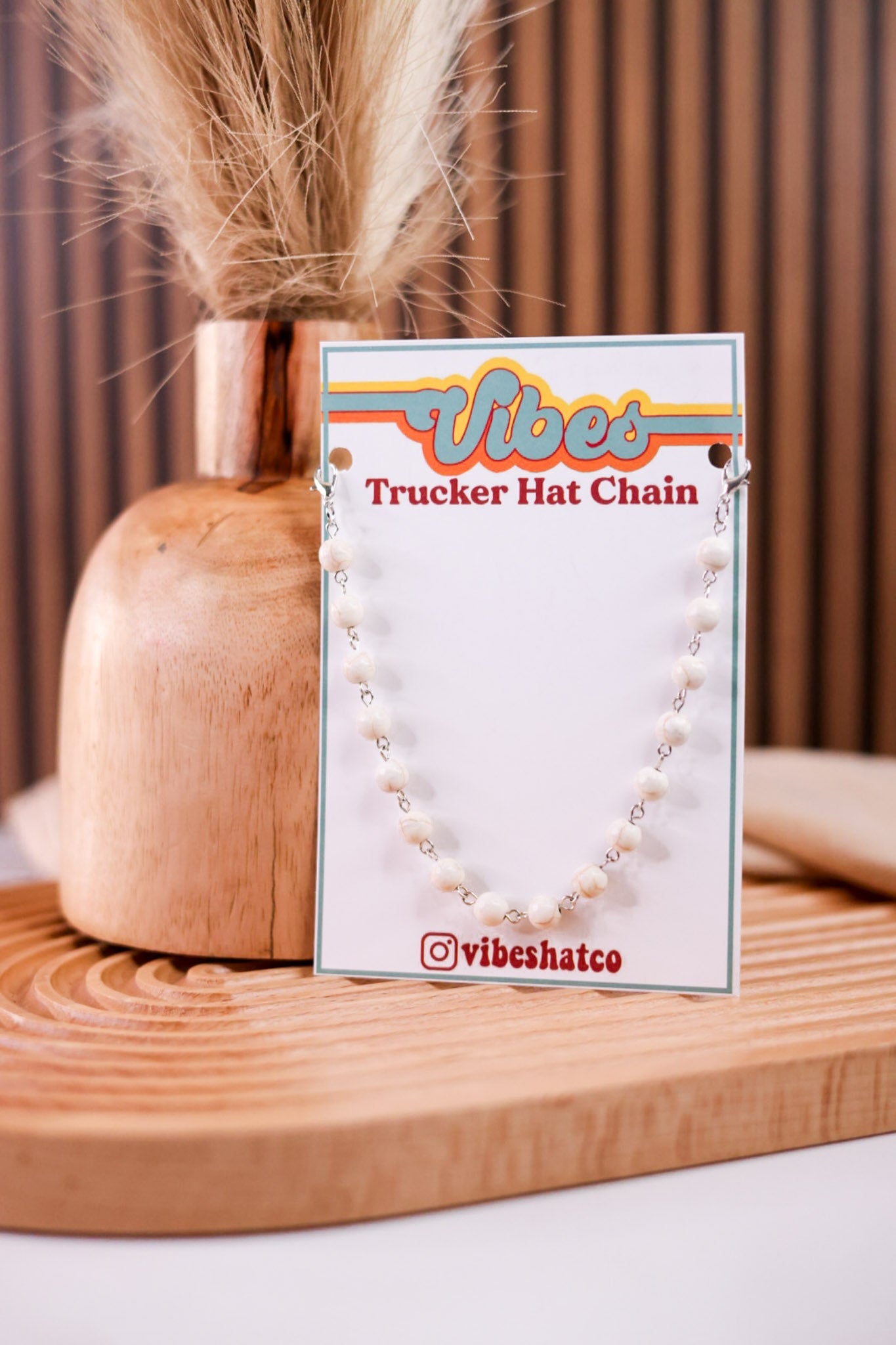 White Turquoise Trucker Hat Chain - Whiskey Skies - VIBES HAT COMPANY