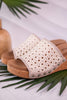 White Vacation Rattan Wedge Sandal - Whiskey Skies - CORKYS FOOTWEAR