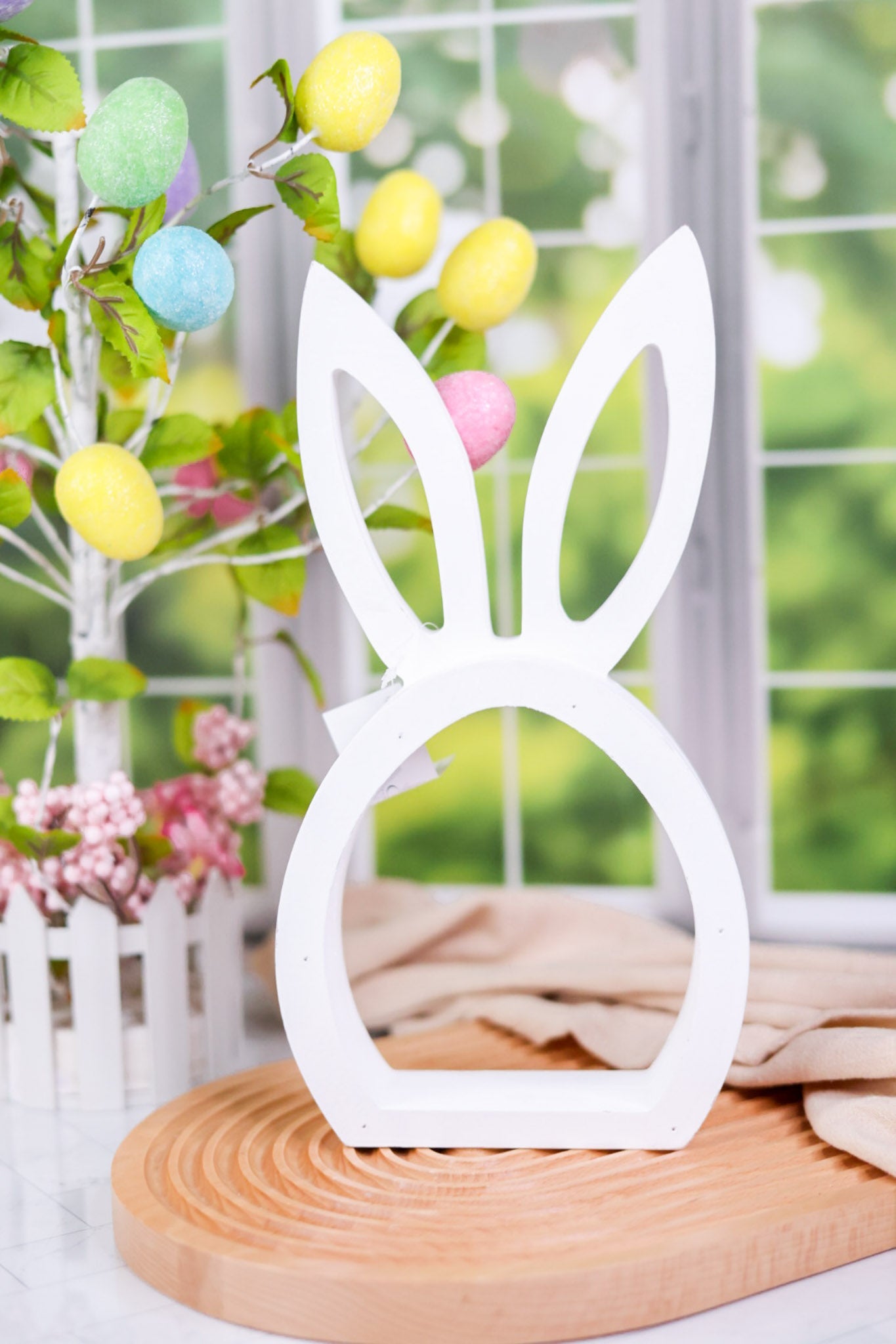 White Wooden Bunny Head Cutout - Whiskey Skies - WT COLLECTION