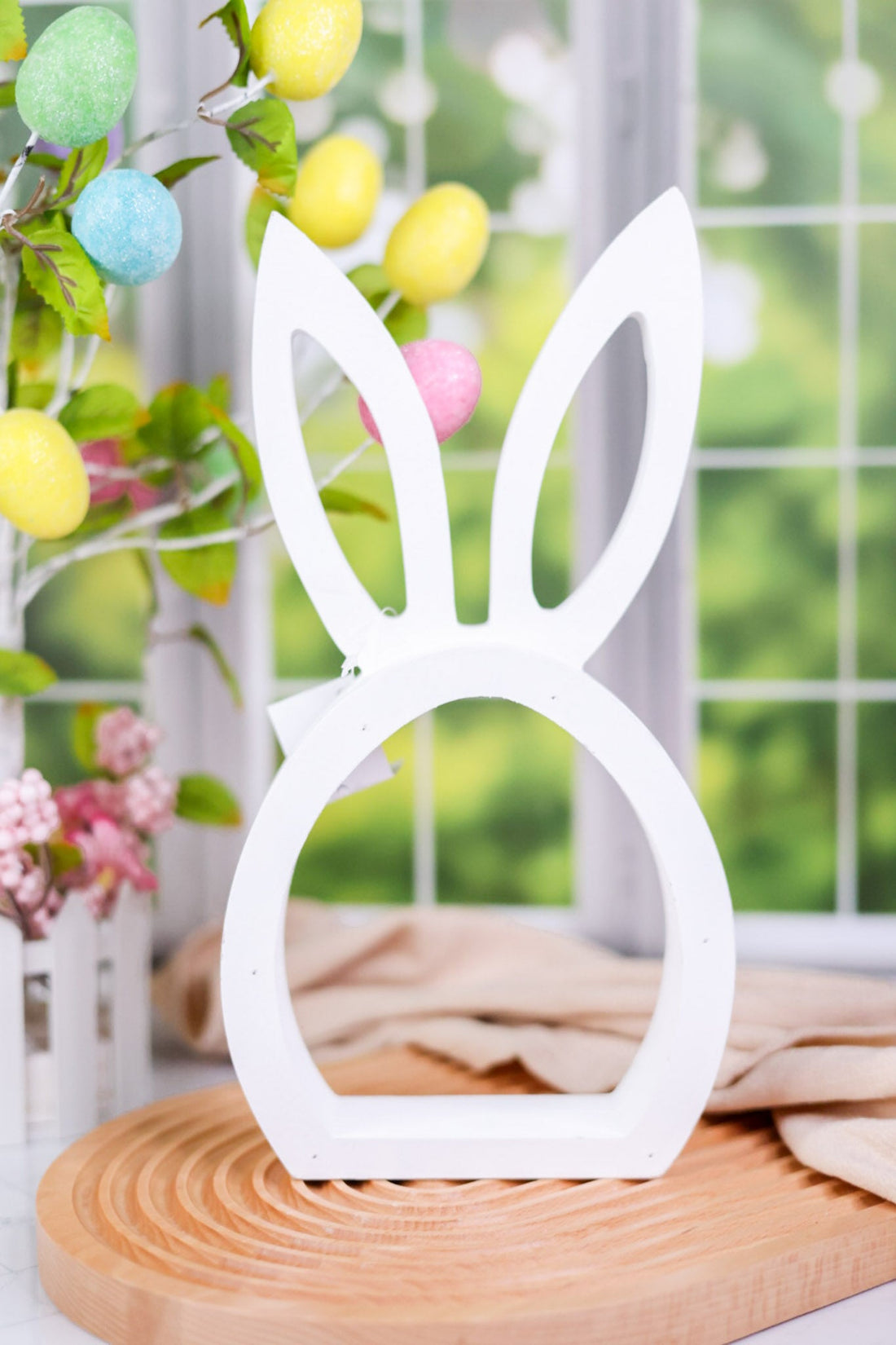 White Wooden Bunny Head Cutout - Whiskey Skies - WT COLLECTION