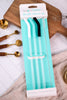 White/Aqua/Black Reusable Straw Set - Whiskey Skies - SWIG LIFE