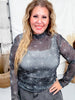 Wicked West Spider Web Long Sleeve Mesh Top - Whiskey Skies - STERLING KREEK