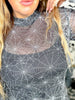 Wicked West Spider Web Long Sleeve Mesh Top - Whiskey Skies - STERLING KREEK