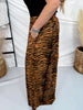 Wide Leg Tiger Print Lounge Pants - Whiskey Skies - JADE BY JANE