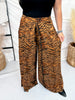Wide Leg Tiger Print Lounge Pants - Whiskey Skies - JADE BY JANE