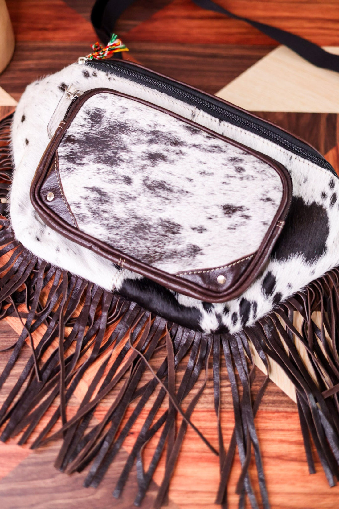 Wild Spirit Hairon Leather Fanny Pack - Whiskey Skies - MYRA BAGS