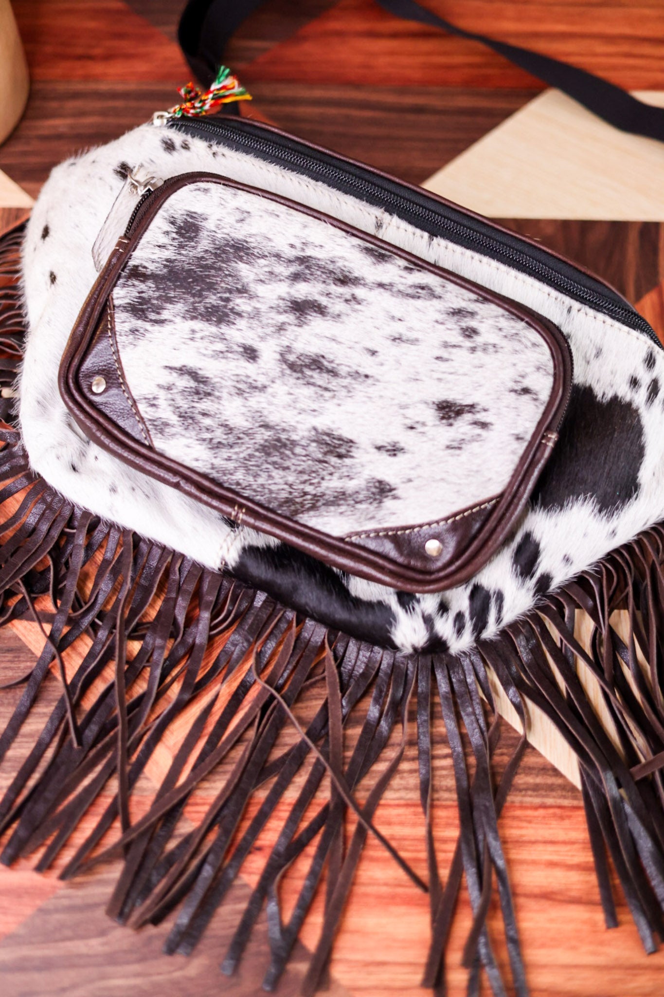 Wild Spirit Hairon Leather Fanny Pack - Whiskey Skies - MYRA BAGS