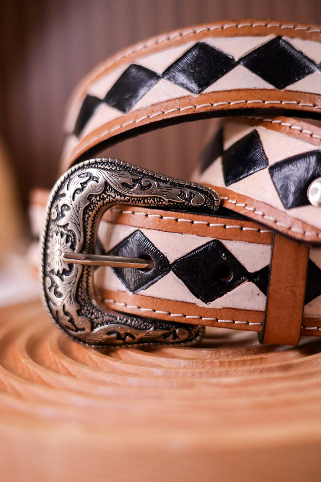 Wild West Checkered Leather Purse Strap - Whiskey Skies - COUNTRYSIDE CO.