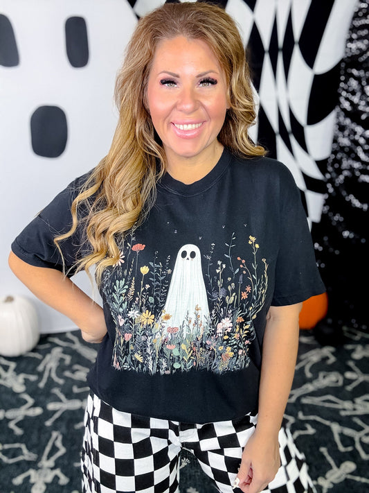 Wildflower Ghost Short Sleeve Graphic Tee - Whiskey Skies - GLAIME
