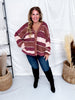 Wine, Blush, & Mauve Washed Color Block & Patchwork Cardigan - Whiskey Skies - OLI & HALI