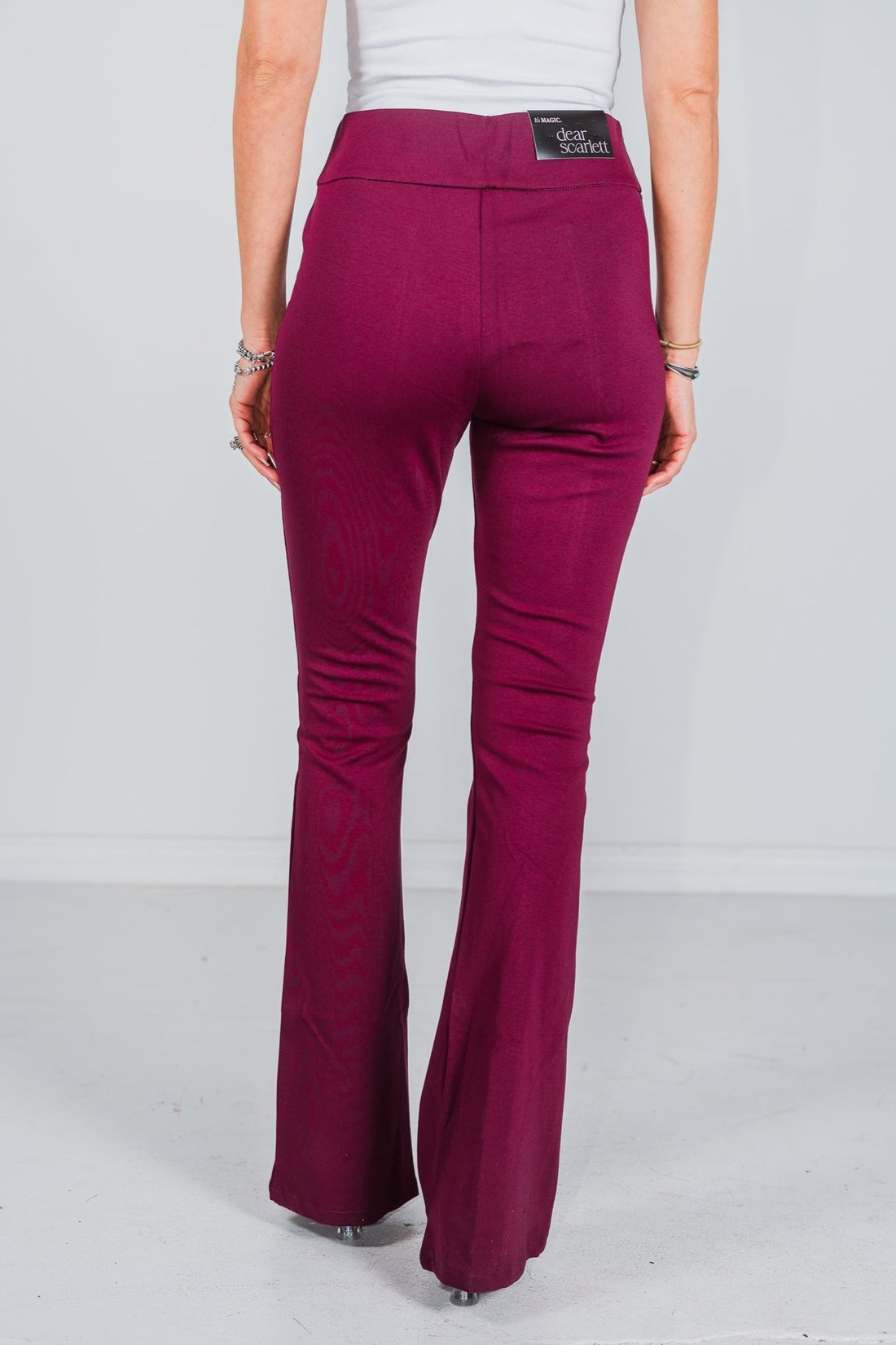 Wine Magic High Waist Kick Flares - Whiskey Skies - DEAR SCARLETT