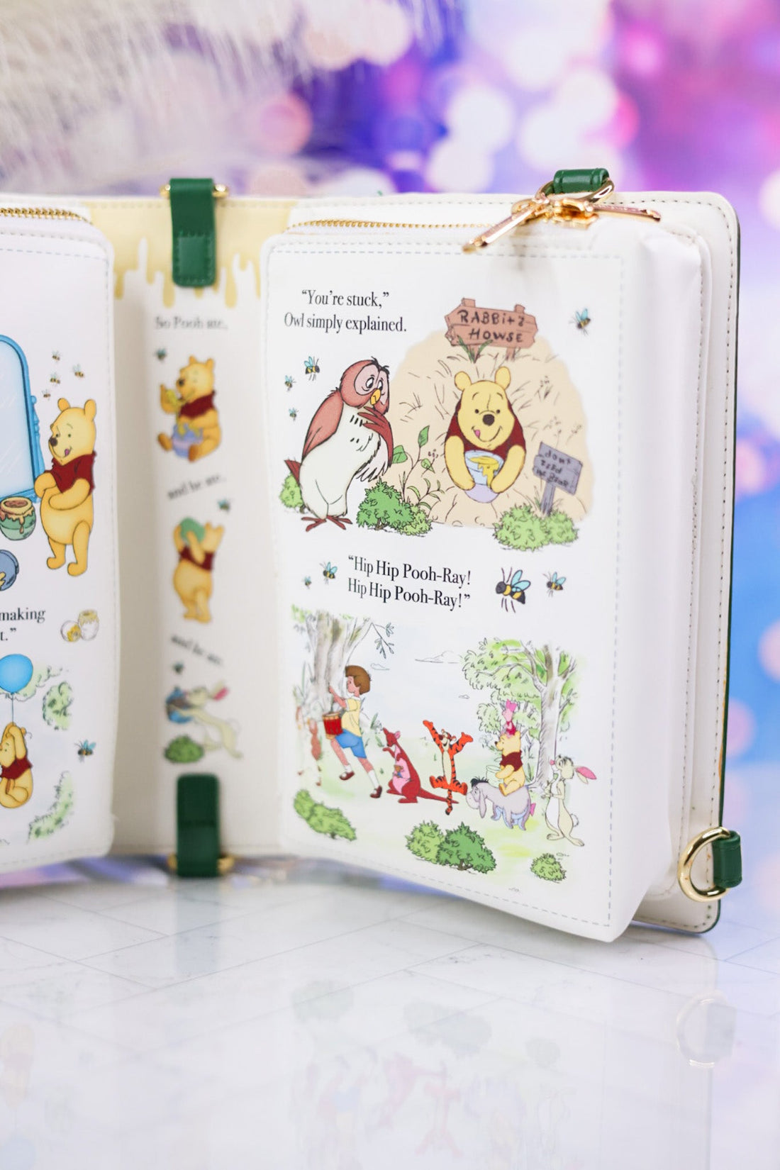 Winnie the Pooh Classic Book Cover Convertible Crossbody Bag - Whiskey Skies - LOUNGEFLY