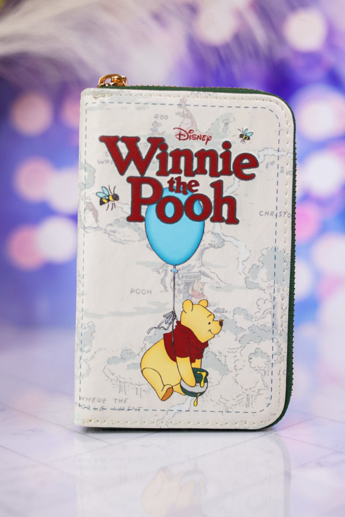 Winnie the Pooh Classic Book Cover Zip Around Wallet - Whiskey Skies - LOUNGEFLY