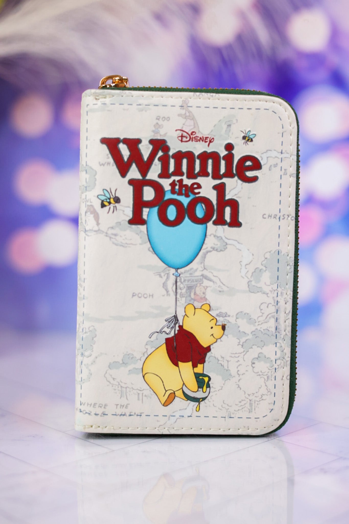 Winnie the Pooh Classic Book Cover Zip Around Wallet - Whiskey Skies - LOUNGEFLY