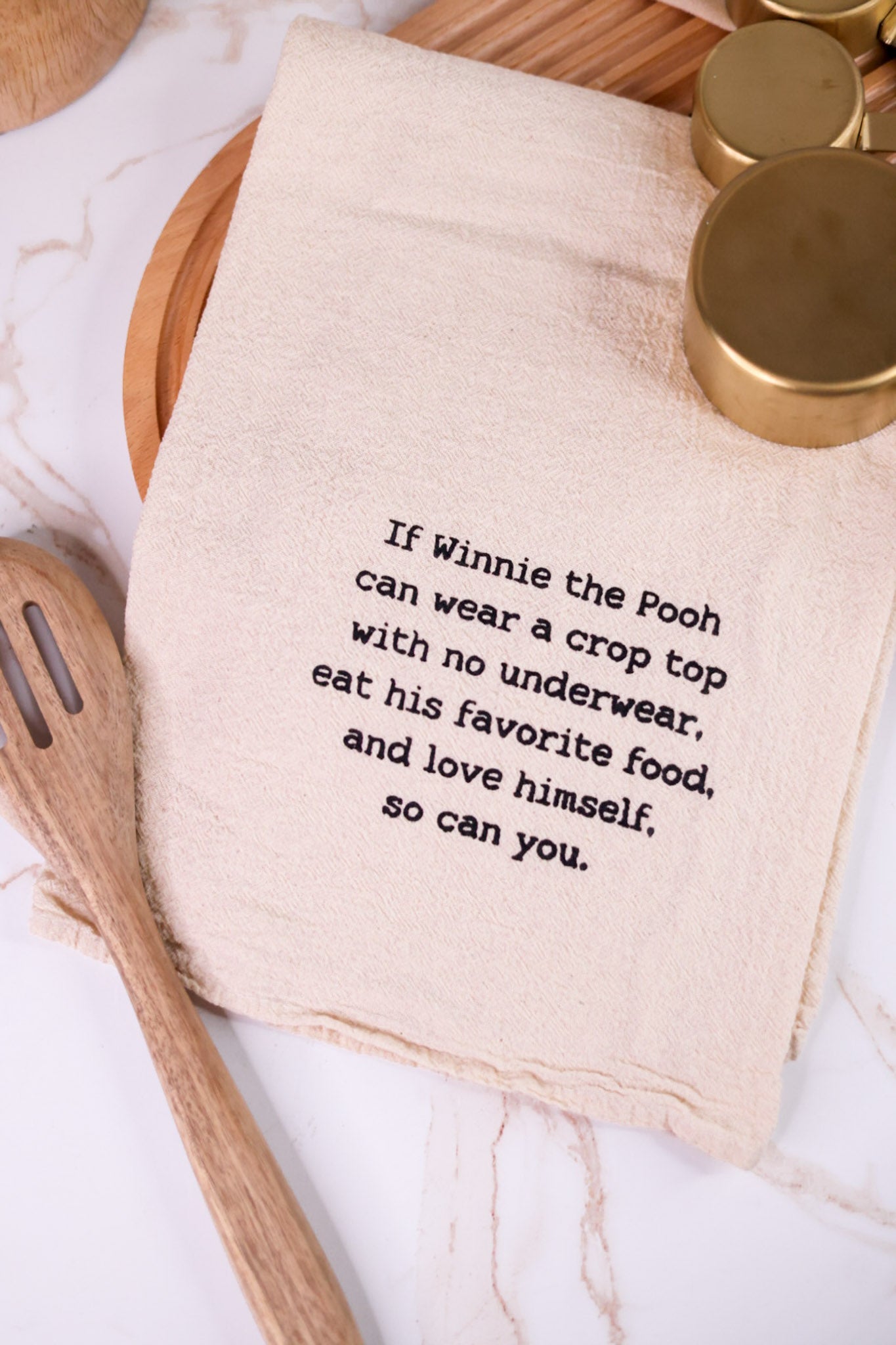 Winnie The Pooh Crop Top Kitchen Towel - Whiskey Skies - ELLEMBEE