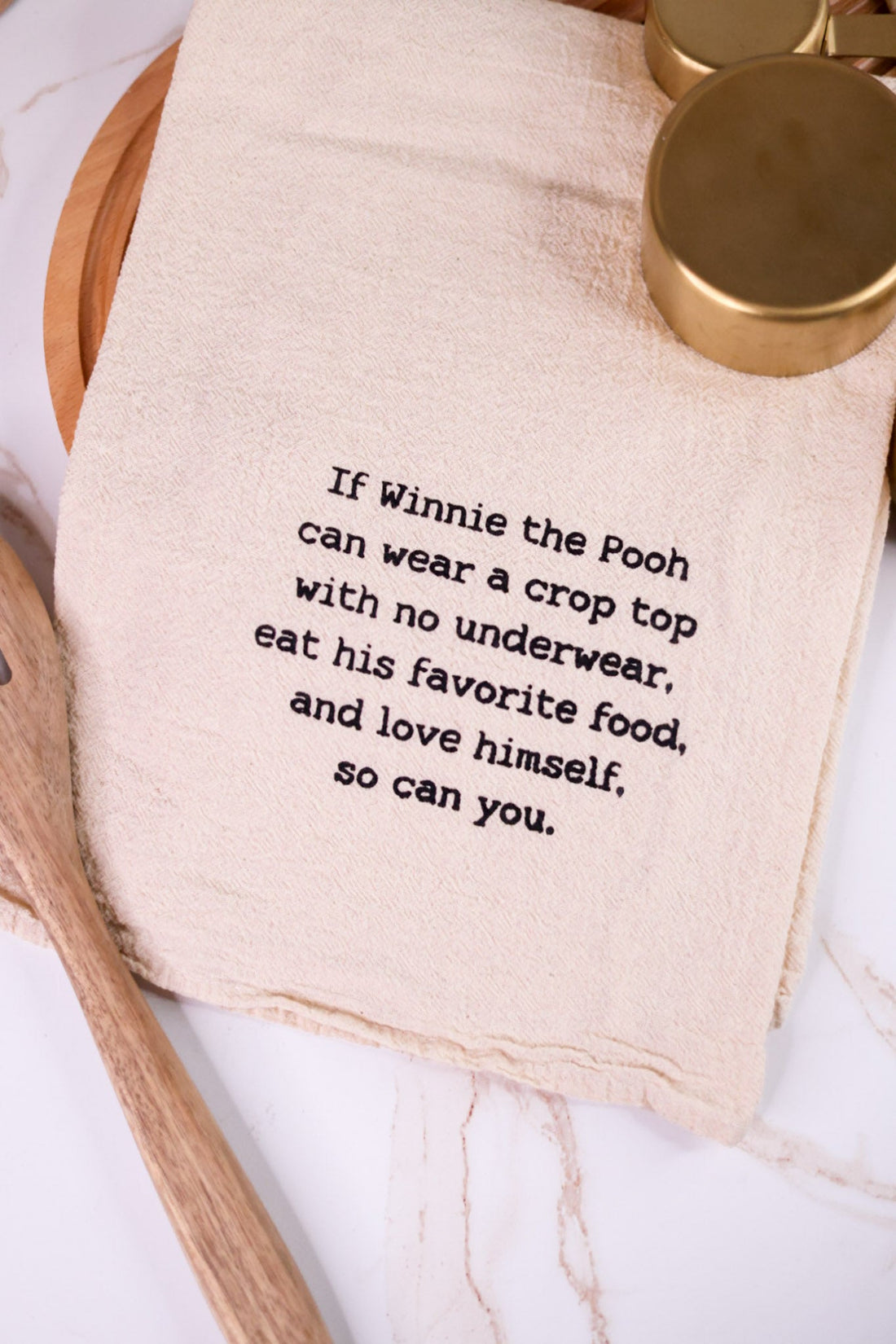 Winnie The Pooh Crop Top Kitchen Towel - Whiskey Skies - ELLEMBEE