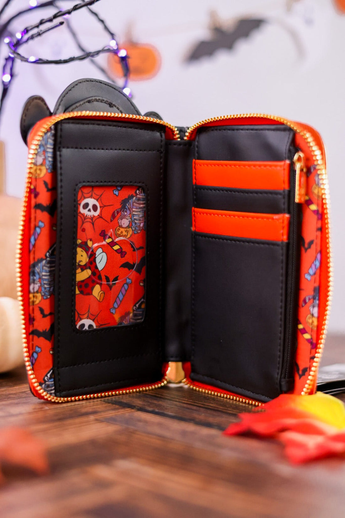 Winnie The Pooh Skeleton Tigger Glow Zip Around Wallet - Whiskey Skies - LOUNGEFLY