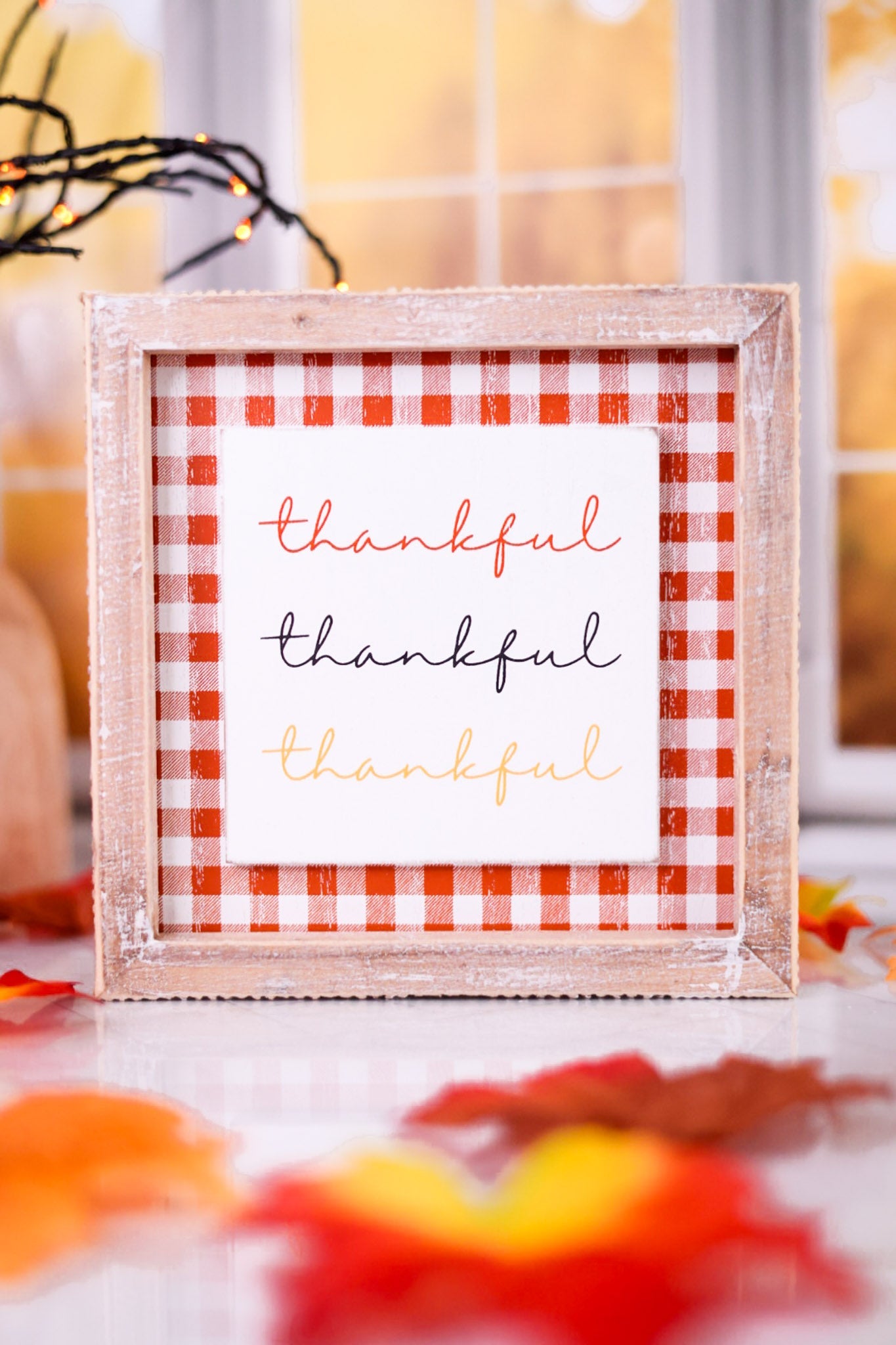 Witch Hat/Thankful Reversible Wood Framed Sign - Whiskey Skies - ADAMS & CO