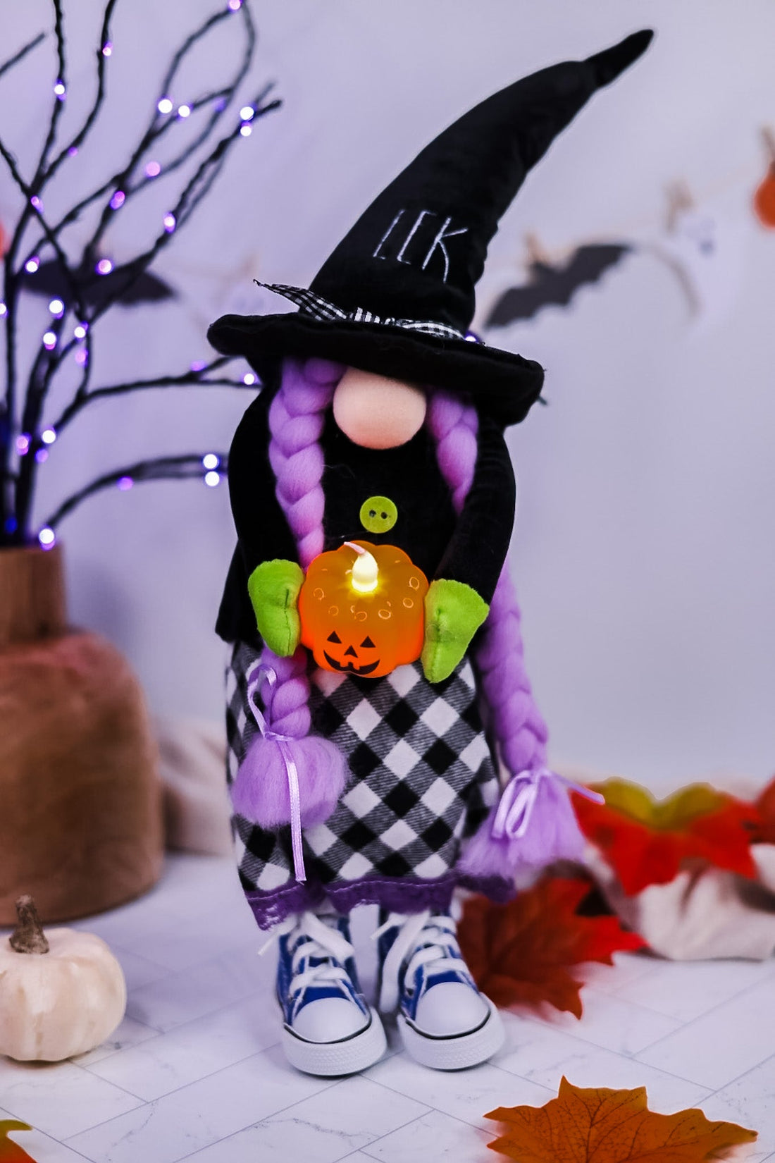 Witchy Standing Gnomes with LED Jack - O - Lanterns (2 Styles) - Whiskey Skies - HANNA'S HANDIWORKS