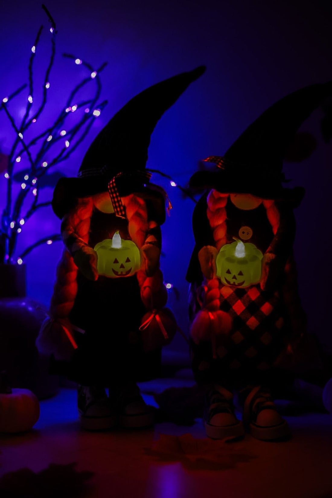 Witchy Standing Gnomes with LED Jack - O - Lanterns (2 Styles) - Whiskey Skies - HANNA'S HANDIWORKS