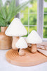 Wood and Cream Fabric Mushrooms (3 Sizes) - Whiskey Skies - K&K INTERIORS