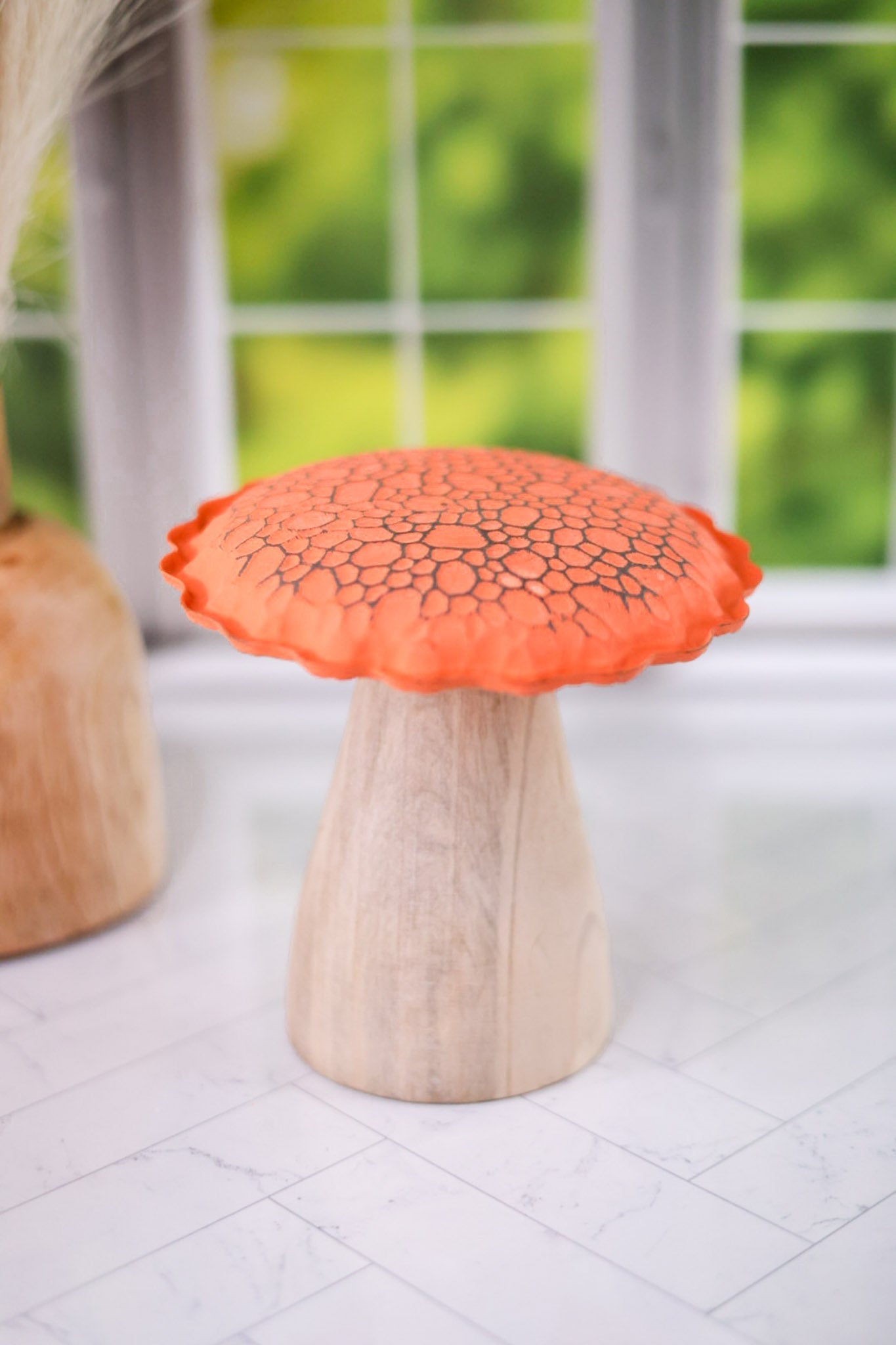 Wood and Metal Standing Mushroom (2 Colors) - Whiskey Skies - SPECIAL T IMPORTS INC