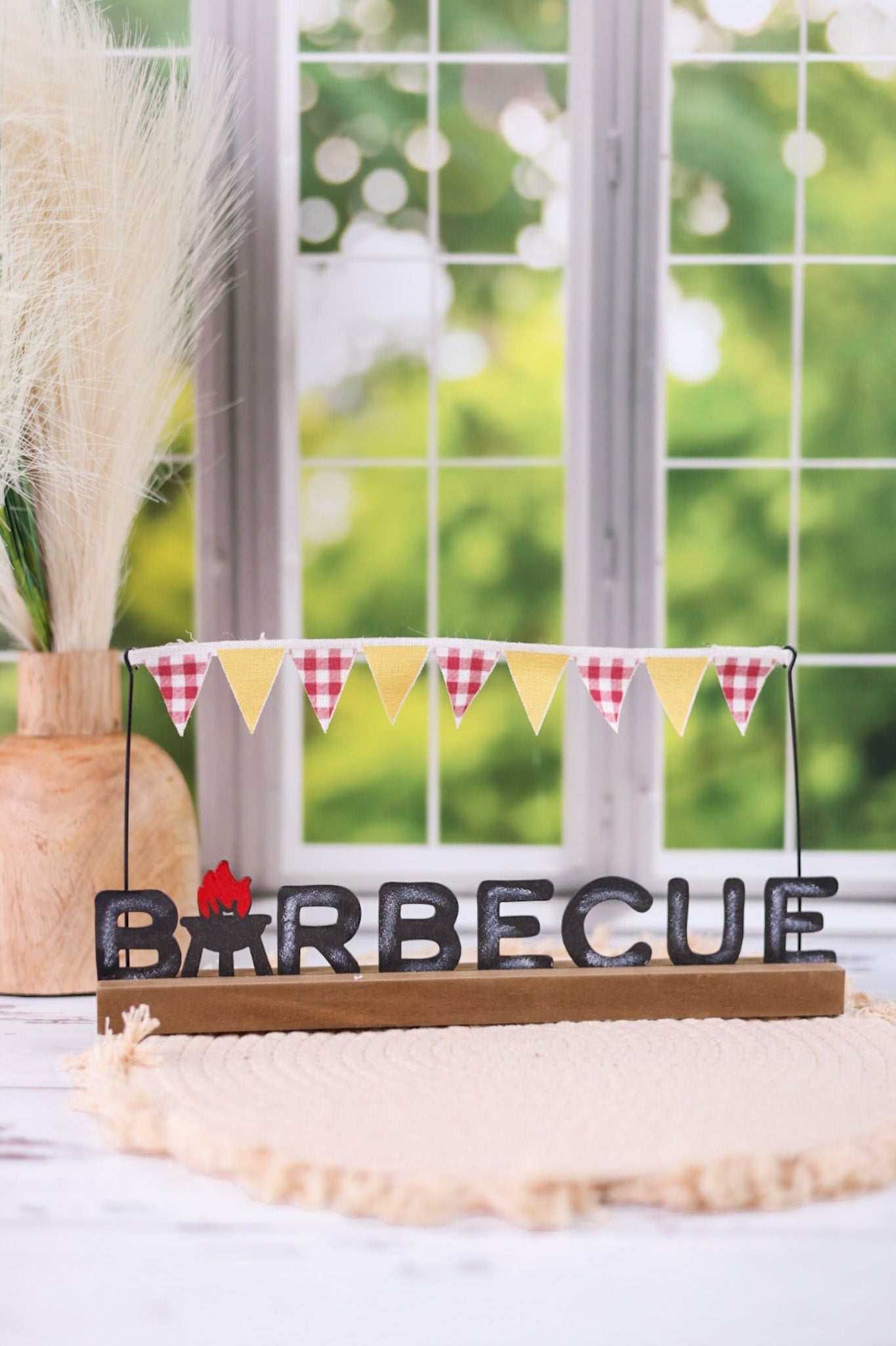 Wood BBQ Wood Banner Stand (3 Styles) - Whiskey Skies - SPECIAL T IMPORTS INC