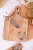 Wood Charcuterie Board With Horseshoe Emblem - Whiskey Skies - MUD PIE