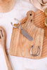 Wood Charcuterie Board With Horseshoe Emblem - Whiskey Skies - MUD PIE