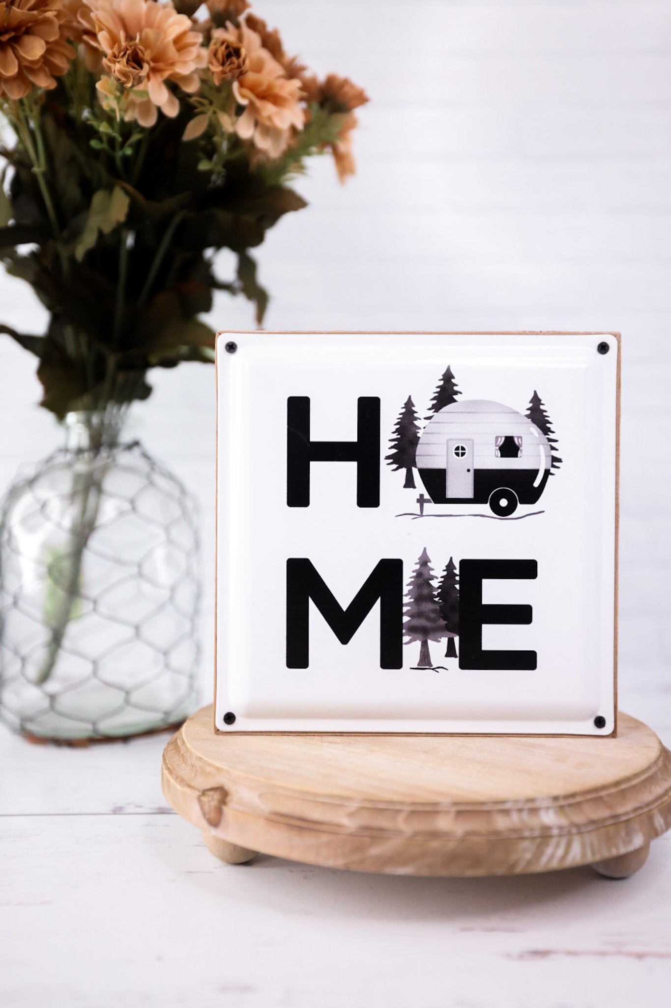 Wood Enamel Camping Box Sign (4 Styles) - Whiskey Skies - YOUNG'S INC