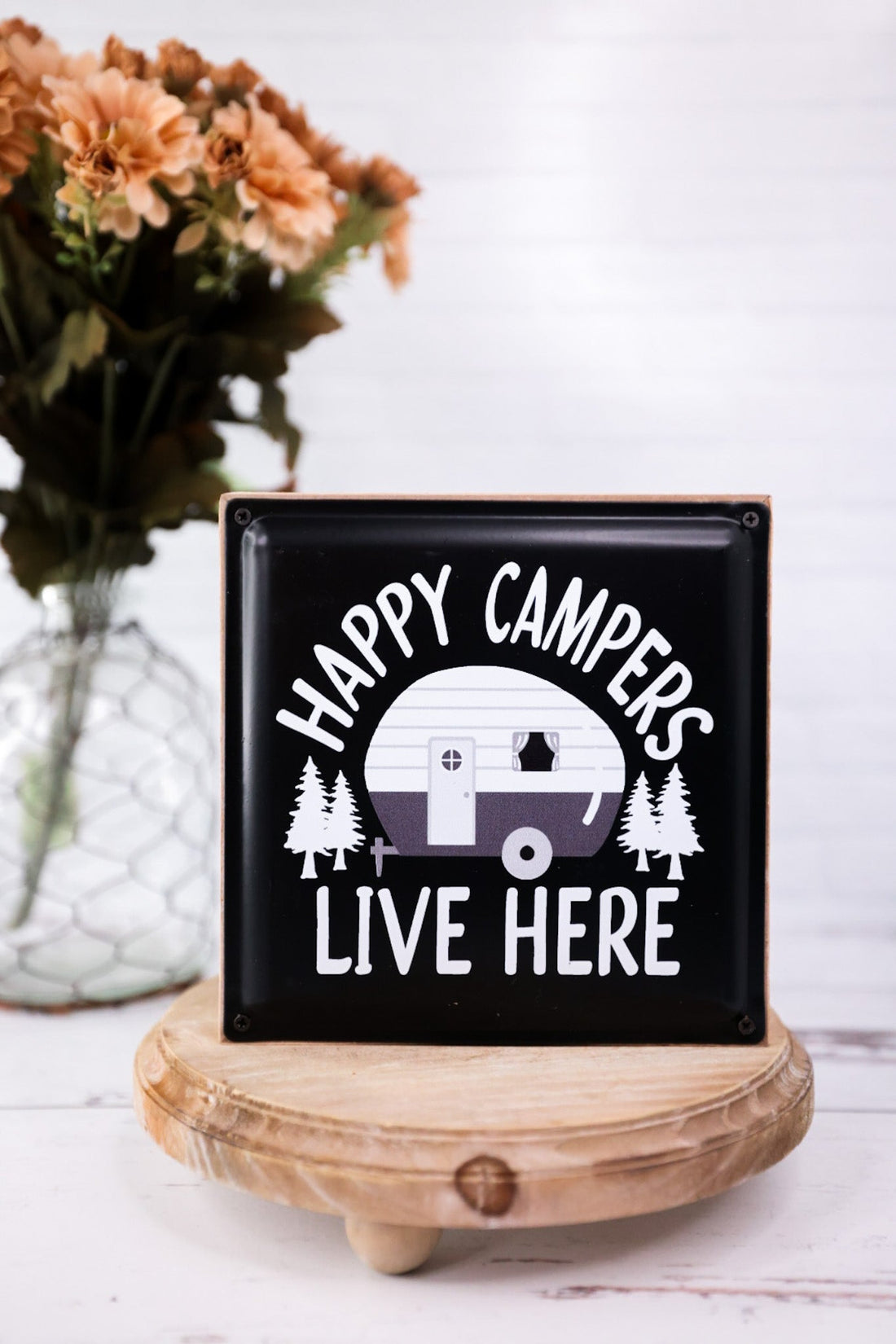 Wood Enamel Camping Box Sign (4 Styles) - Whiskey Skies - YOUNG'S INC