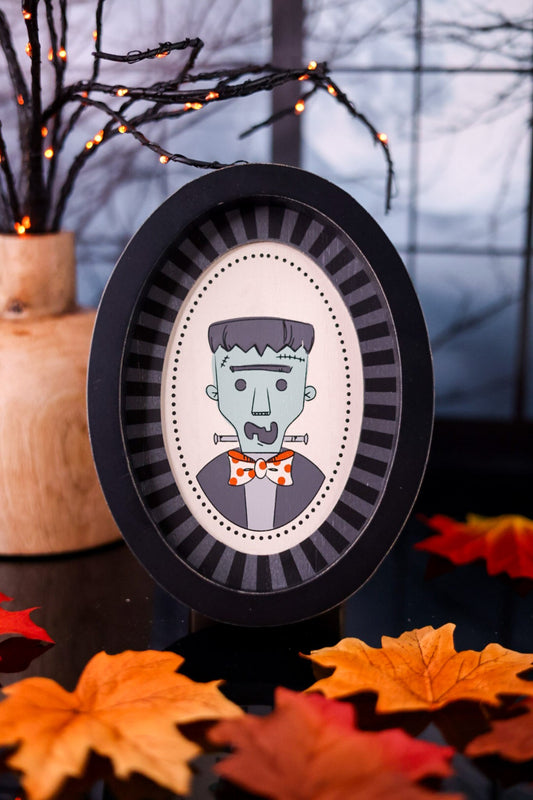 Wood Framed Frankenstein Portrait - Whiskey Skies - ADAMS & CO